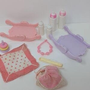 My Little Pony G1 Baby Accessories Bottles Rockers Pink Purple Vintage